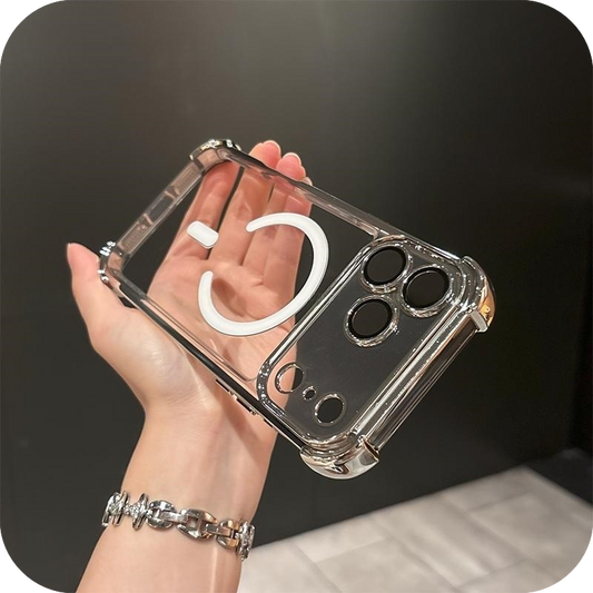 iPhone 17 Corner Airbags Magnetische Stoßfeste Eisklare Hülle