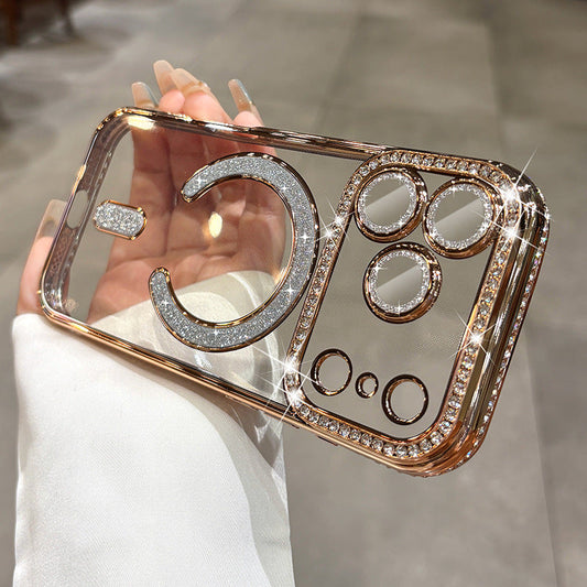 Magnetische Diamanthülle für iPhone-Serie – Luxuriöser Glanz, starker MagSafe-Verschluss, umfassender Schutz