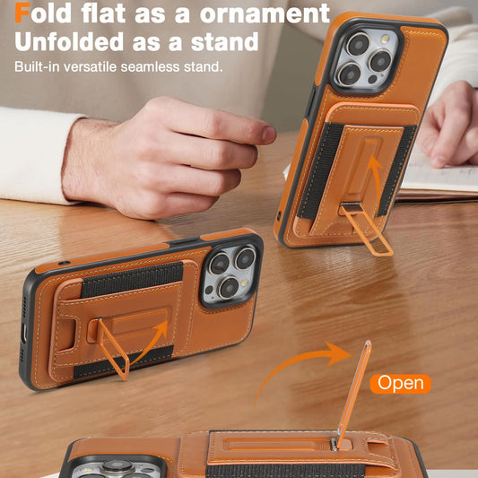 Handyhülle aus Leder mit magnetischem Kartenhalter