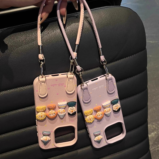 Dopamin-Puppe, tragbare Handyhülle aus Leder für iPhone