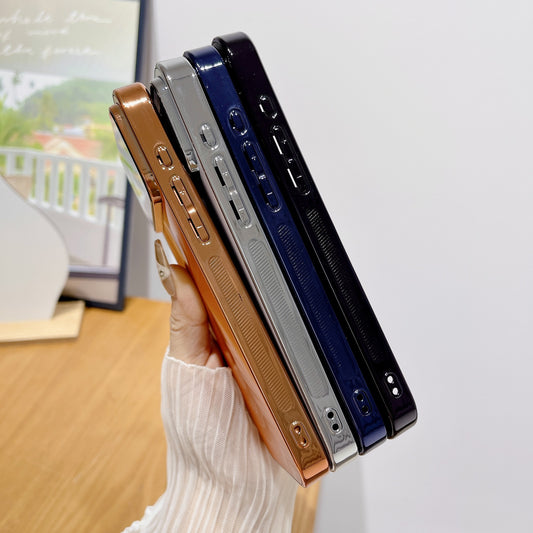 Galvanisierte, lasergeschnittene, quadratische Handyhülle, passend für iPhone-Serie