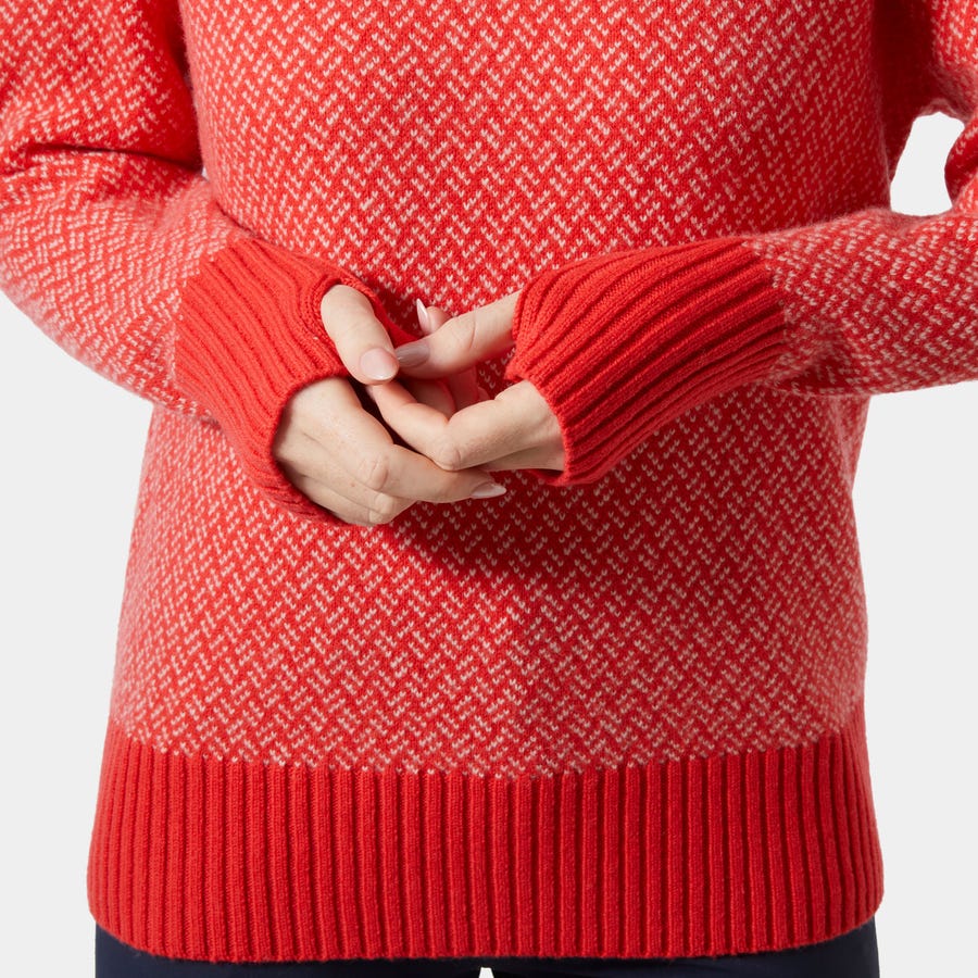 Damen-Strickpullover aus isländischer Wolle mit Arktis-Motiv 