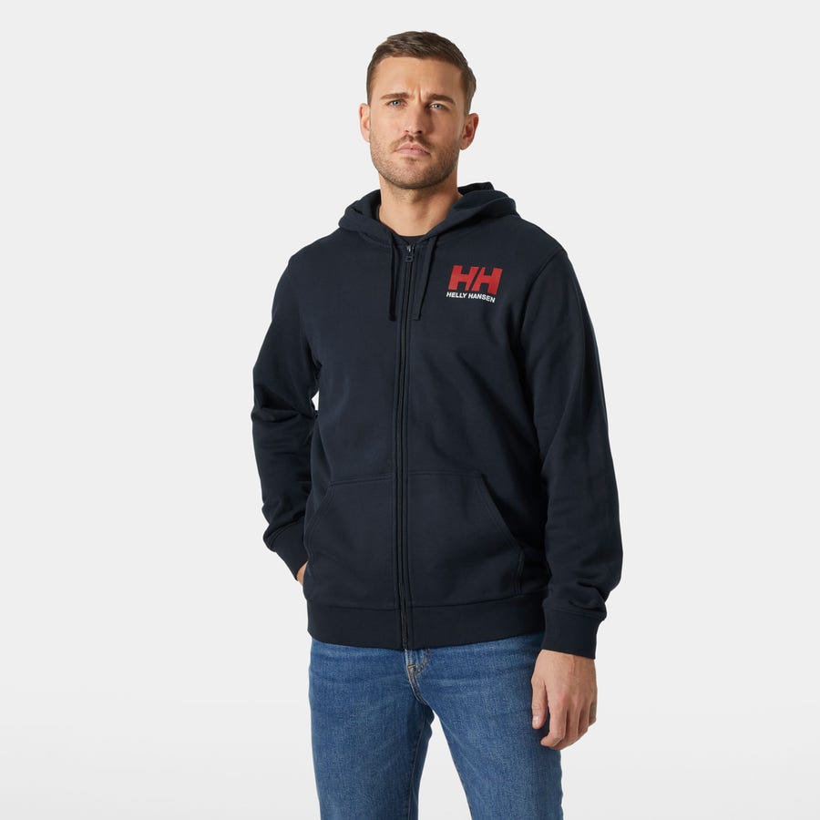Herren-Hoodie mit durchgehendem Reißverschluss und Logo 