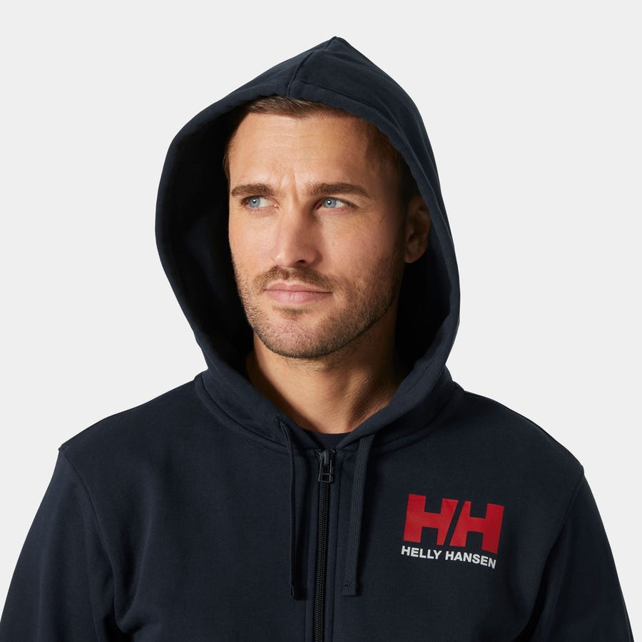 Herren-Hoodie mit durchgehendem Reißverschluss und Logo 