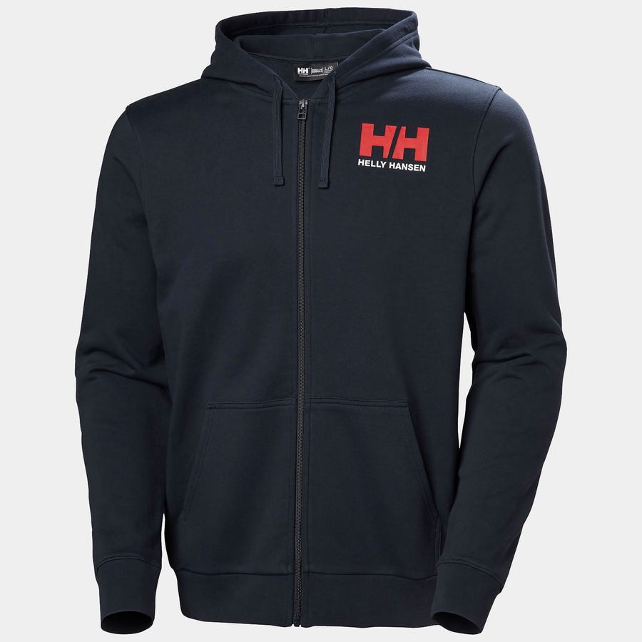 Herren-Hoodie mit durchgehendem Reißverschluss und Logo 