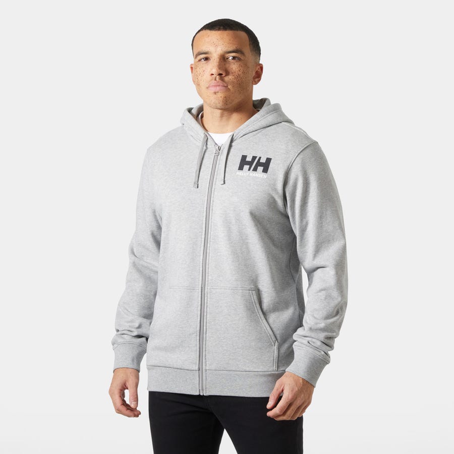 Herren-Hoodie mit durchgehendem Reißverschluss und Logo 