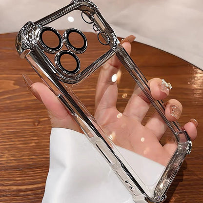 Airbag Shockproof Electroplating Transparent Phone Case for iPhone 14 15 16 17
