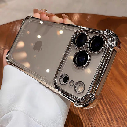 Airbag Shockproof Electroplating Transparent Phone Case for iPhone 14 15 16 17