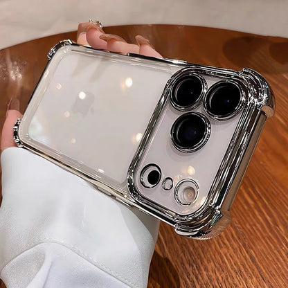 Airbag Shockproof Electroplating Transparent Phone Case for iPhone 14 15 16 17