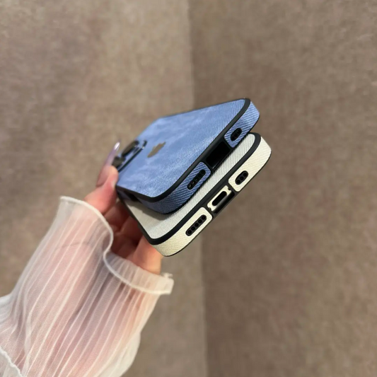 iPhone-Hülle mit galvanisiertem Denim-Muster