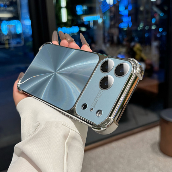 Stoßfeste Handyhülle in voller Größe mit KI-Taste und CD-Muster für iPhone-Serie