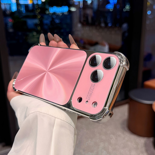 Stoßfeste Handyhülle in voller Größe mit KI-Taste und CD-Muster für iPhone-Serie